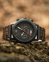 Watches Fashion Classic Ebony Wooden Quartz Wristwatch Auto Date Calendar