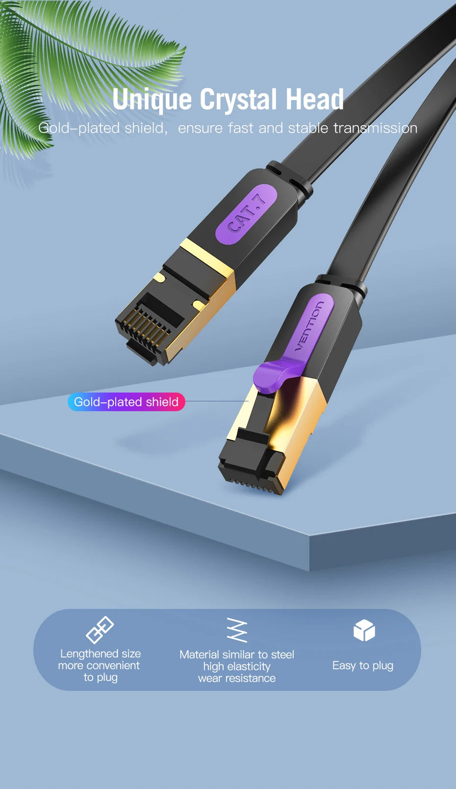 Cat7 Ethernet Extension Cable RJ45 Cat7/Cat6 Male to Female Rj45 Ethernet Extender Adapter for PC Laptop Ethernet Cable