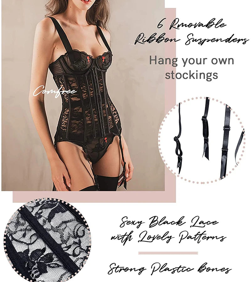 Steampunk Corset Gothic Plus Size Corsets Lace Up Boned Under bust Bustier Waist Trainer Cincher Body Shaper Corselet