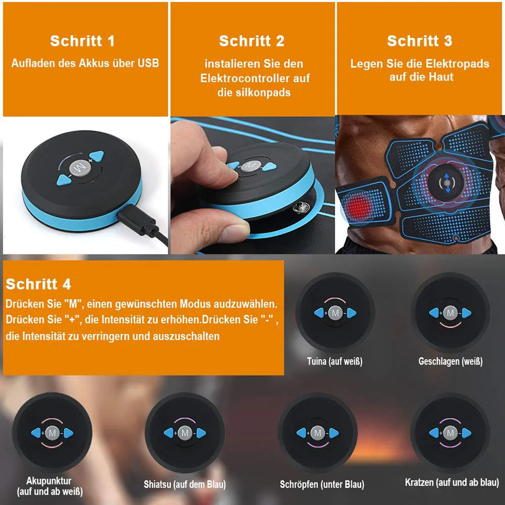 Abdominal Muscle Stimulator Trainer EMS Abs Fitness Equipment Training Gear Muscles Electro stimulator Toner Exercise At Home Gym