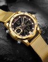 Quartz Watch Waterproof Big Sport Wristwatches Stainless Steel Date