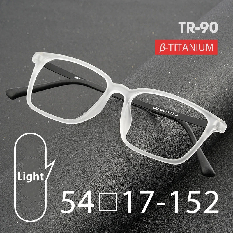 Ultralight Comfortable TR90 Eyewear Women Pure Titanium Retro Square Optical Prescription Eyeglasses Frame Men Y9822