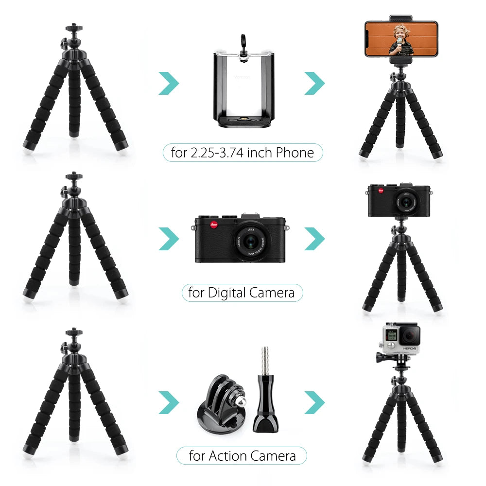 Flexible Mini Tripod smartphone Tripod Mobile Phone Holder clip stand for GoPro Hero 11 10 9 8 7 6 5 4 for yi 4k for DJI