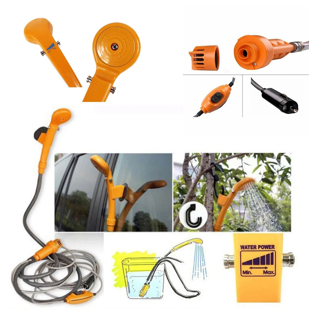 Portable 12V Camping Shower Pump Kit for Car Travel