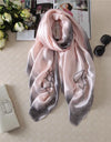 Scarf Spring Summer Women Beach Sunscreen Shawl Quality Silk Lady Popular Print Scarves Hijab
