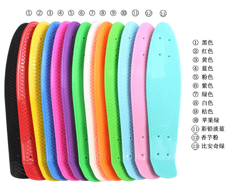 22'' Fish Skateboard Deck Mini Cruiser Board  Scooter Skate Boards Penny Board Single Rocker Skate Deck Ice Cream Deck