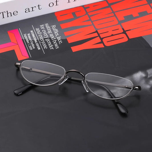 Red Cat Eye Reading Glasses with Lightweight Metal Half Frame