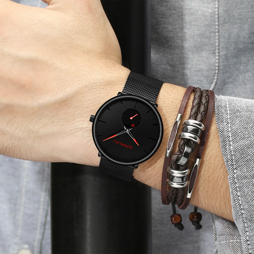 Fashion Blue Men Watch Top Luxury Brand Minimalist Ultra-thin Quartz Watch Casual Waterproof Clock Relogio Masculino