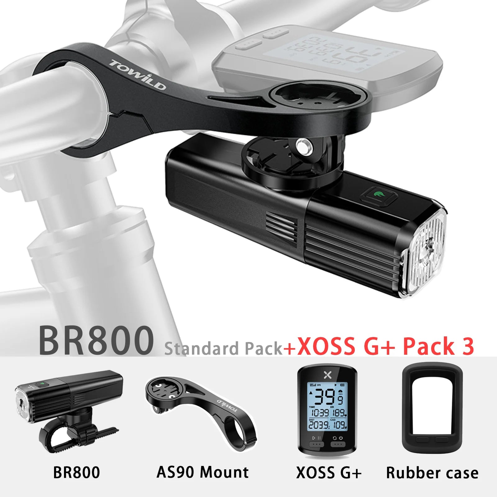 BR800 Bike Light with Tail Light USB Rechargeable LED MTB Front Lamp Headlight Aluminum Flashlight Bicycle Light