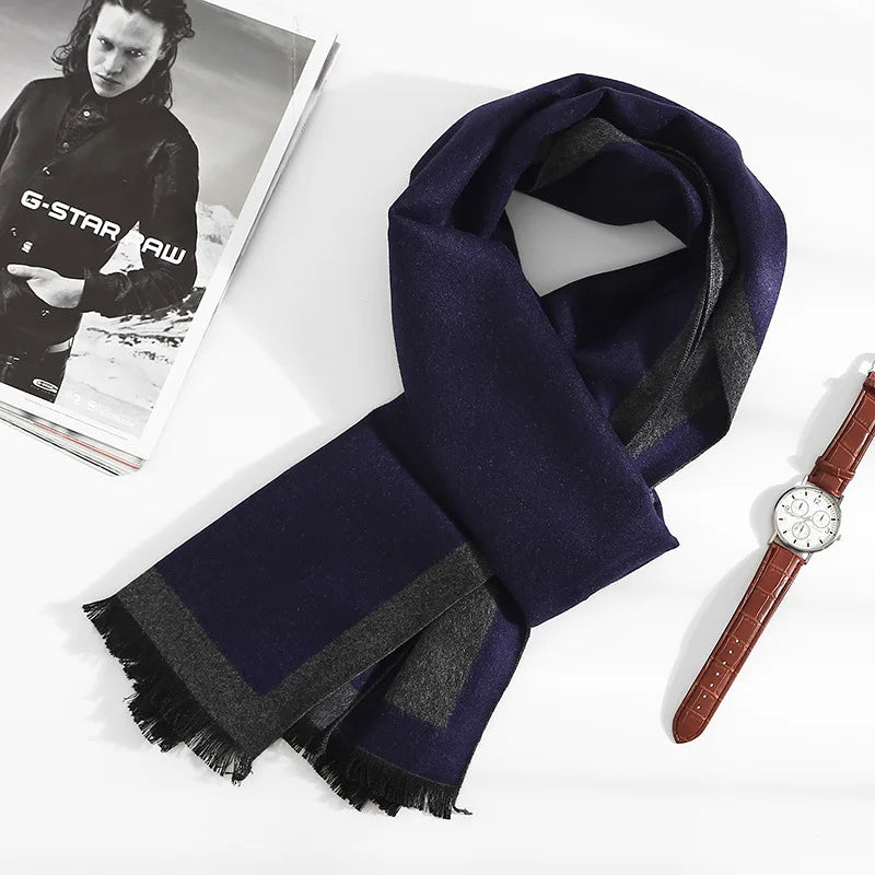 Scarves Man Autumn Winter Thick Warm Cashmere Business Long Wraps Boy Classic Shawl muffler