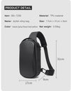 Multifunction USB Crossbody Bag Shoulder Bag Man TPU Waterproof Travel Sling Messenger Pack Chest Bag