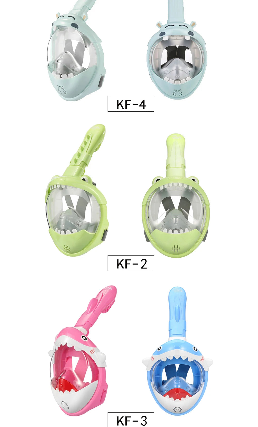 Cartoon Diving Mask Swimming Full Face Snorkeling Mask Boys Girls Underwater Scuba Anti Fog Snorkel Set Equipment