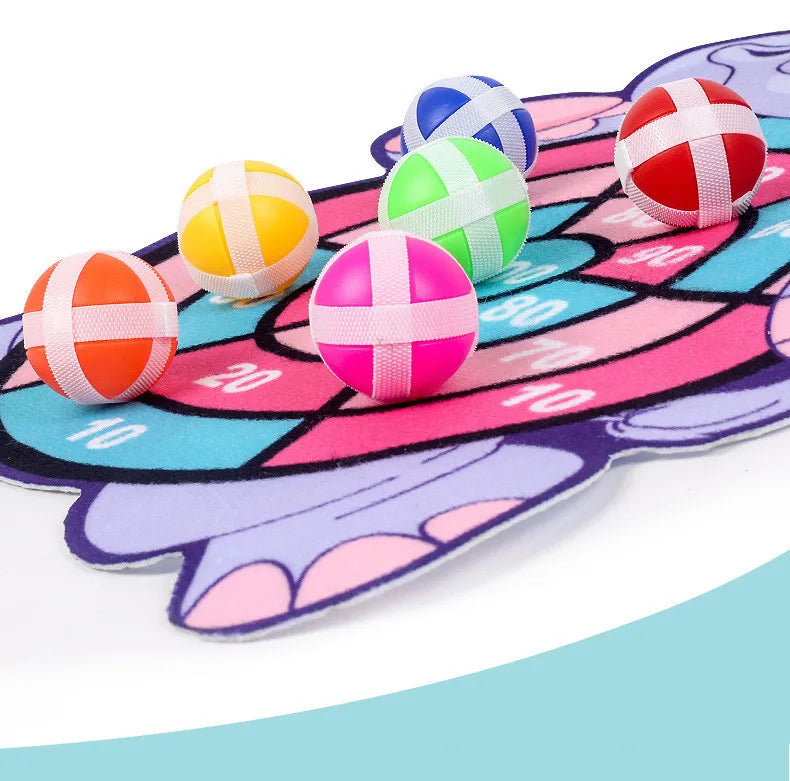 Sticky Ball Dart Target Board Cartoon Throw Ball Target Sticky Ball Board Interactive Educational Toy Christmas Gift