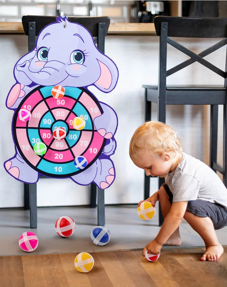 Sticky Ball Dart Target Board Cartoon Throw Ball Target Sticky Ball Board Interactive Educational Toy Christmas Gift