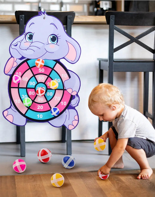Sticky Ball Dart Target Board Cartoon Throw Ball Target Sticky Ball Board Interactive Educational Toy Christmas Gift