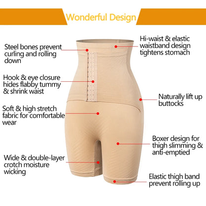 Women Shapewear High Waist Trainer Tummy Control Shorts Slimming Body Shaper Butt Lifter Safety Boyshorts Corrective Underwear