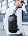 Waterproof Multifunction Carbon Fiber Pattern Crossbody Bag USB Sling Shoulder Bags Messenger Chest Bag Pack