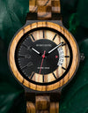 INS Style Ladies Watch in Quartz Wristwatches Auto Date Display Wooden Strap