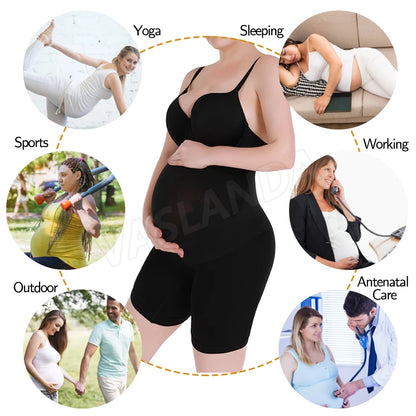 Maternity Shapewear for Under Dresses Pregnant Women Shorts Seamless Pregnancy Underwear Over Belly Support Panty Short Pants