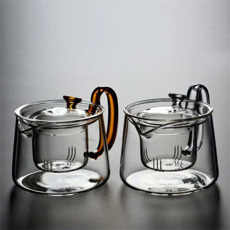 Japanese Style Transparent Glass Teapot High Temperature Resistant Filter Scented Black Tea Kung Fu Tea Set