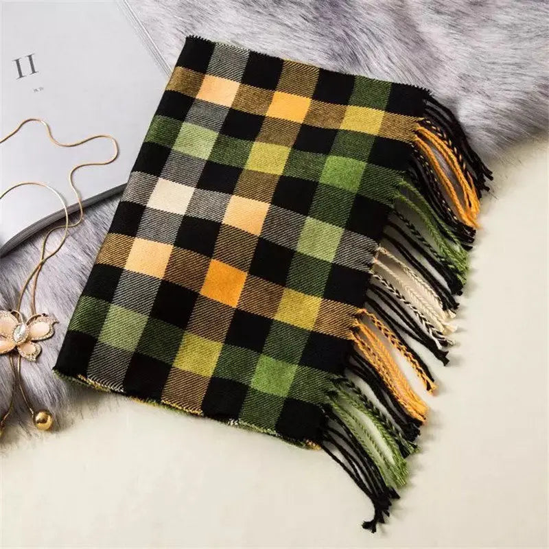 Classic lattice men soft shawl plaid scarves shawl wraps shawl neckerchief headband muffler