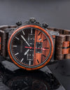 Wood Quartz Stop Watch Timer Luxury Chronograph Wristwatch Auto Date