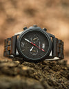 Watches Fashion Classic Ebony Wooden Quartz Wristwatch Auto Date Calendar