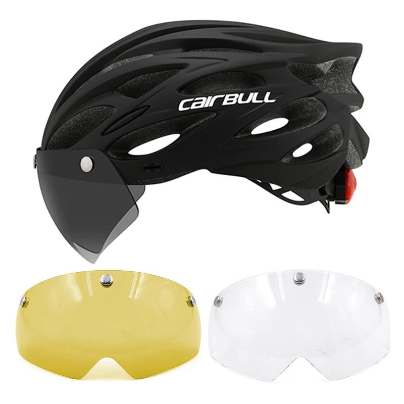 Lightweight LED Cycling Helmet With Visor For Road And Mountain Bike