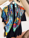 Women Scarf Silk Feeling Hair Neck Square Brand Office bandanna muffler Waiter Flight Attendants Handkerchief Rings wrap