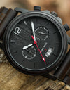 Watches Fashion Classic Ebony Wooden Quartz Wristwatch Auto Date Calendar