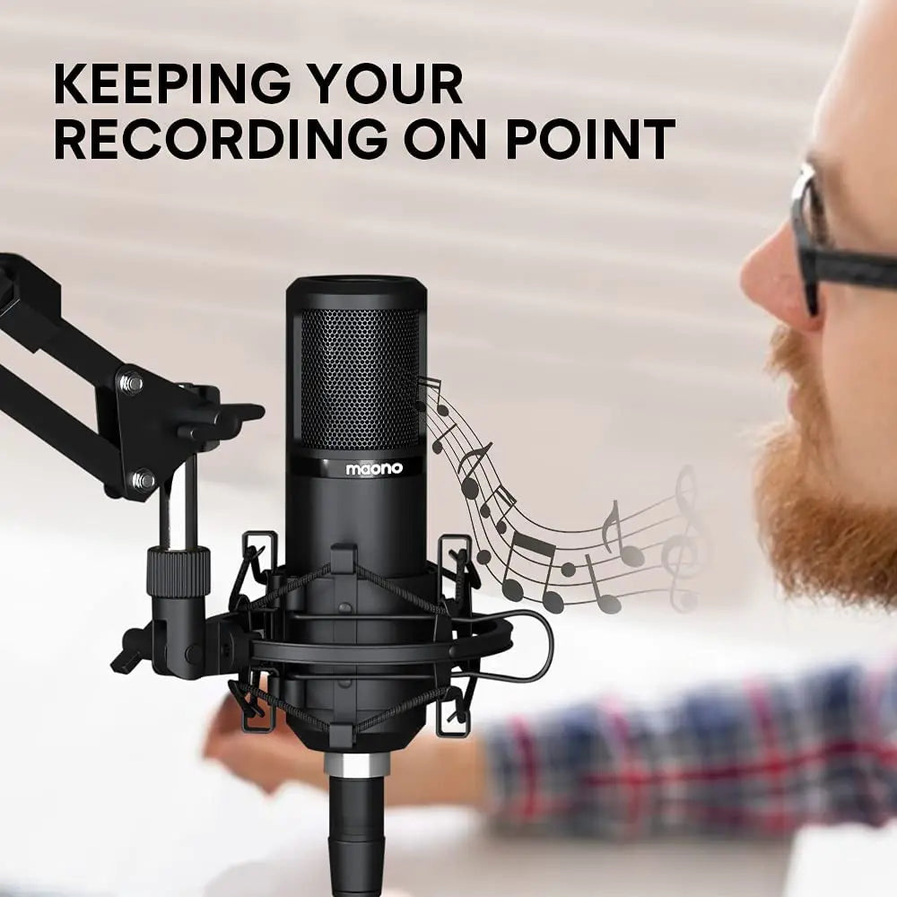XLR Condenser Microphone Kit Professional Cardioid Vocal Studio Recording Mic for Streaming Voice Over Home-Studio.PM320S