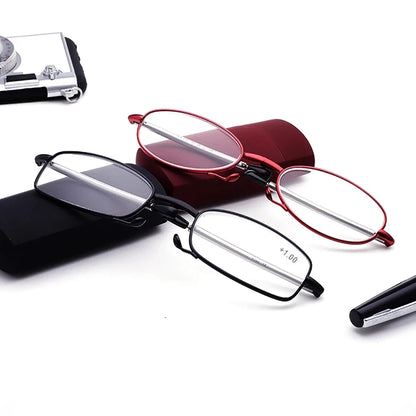 Reading Glasses for Men Metal Folding Stylish Portable Men Reading Glasses Lighter Designer Diopter +1.0 To +3.0