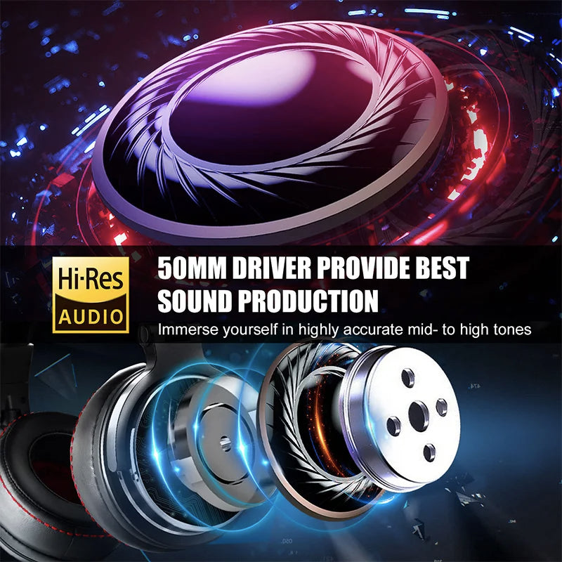 Wired Headphones Professional Studio Pro 10/30/50 DJ Headphones With Microphone Over Ear HiFi Hi-Res Monitor Headset