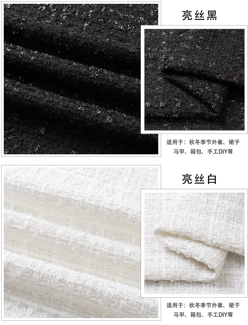 0.5M/1M/2M/3M High Quality fiber plaid woven tweed fabric for garment DIY coat clothing sewing quilting Cloth by the meter