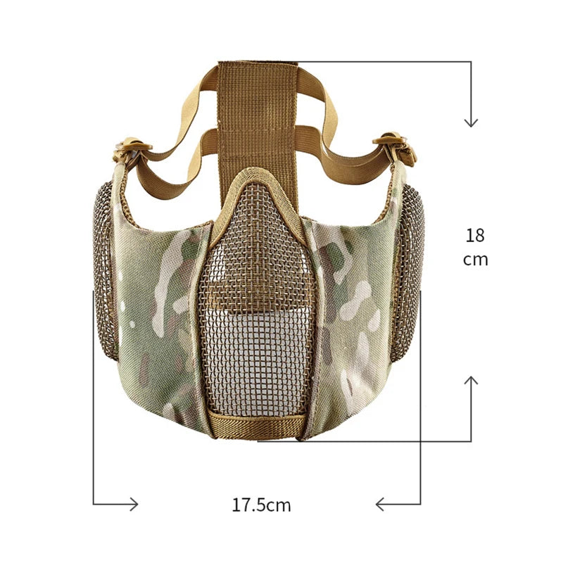 Tactical Airsoft Masks Metal Steel Net Mesh Protect Ears Mask Field Hunting Outdoor War Games Tactical Shooting Paintball Mask