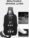 Multi functional Men's Oxford Crossbody Bag Anti-theft Shoulder Bags Short Trip Messenger USB Charging Chest Bag Pack