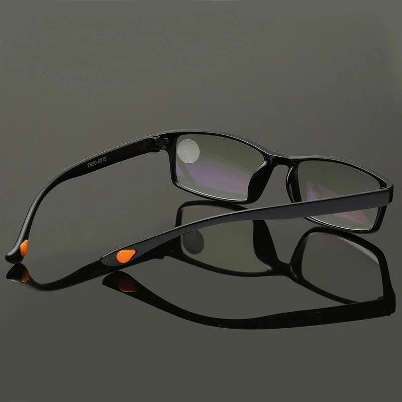 Retro Square Reading Glasses with Lightweight TR90 Frame