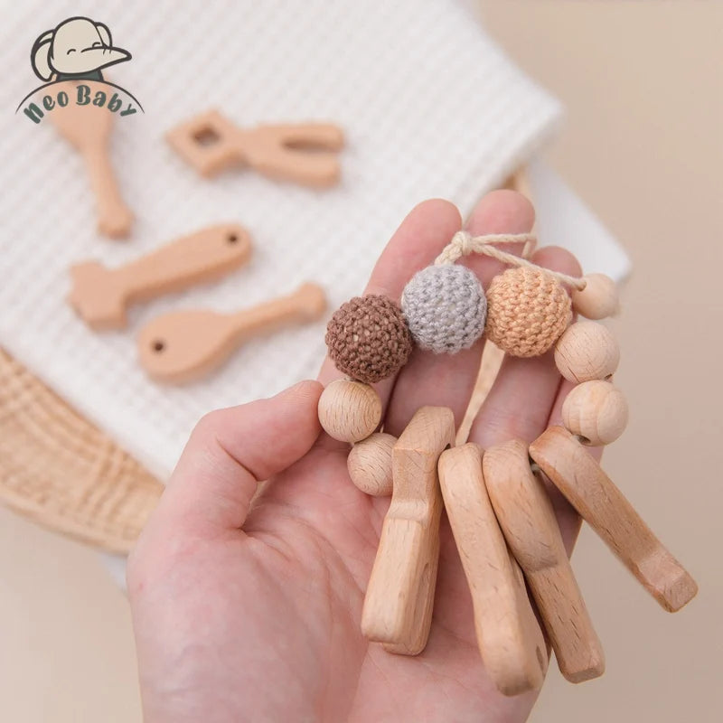 4PC Beech Wood Tools Blocks Baby Toys Montessori DIY Educational Toy Toddler Creative Wrench Tool Shape Teething Toys For Kids