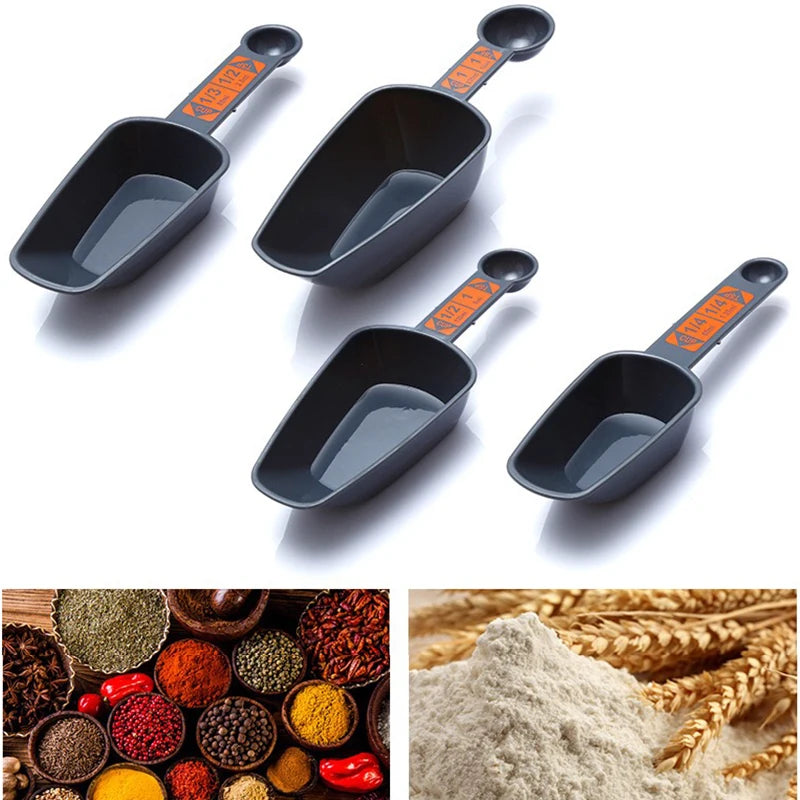 4pc Measuring Spoons Baking Cooking 1/4 Cup To 1 Cup PP Plastic With Scale Coffee Measuring Scoops Kitchen home Tool Accessories