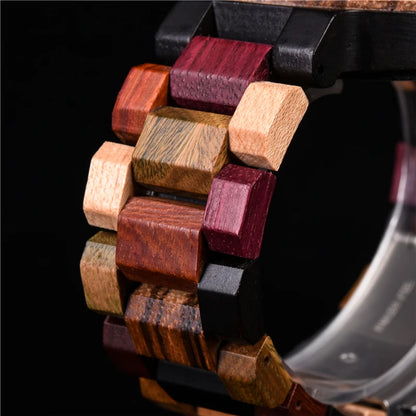 Calendar Zebra Wooden Watches Men Luxury Brand Quartz Wristwatch Man Show Date Colorful Strap