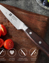 Germany Steel 3.5 " Paring Knife Stainless Steel Anti-Slip Ergonomic Red Sandalwood Handle Fruit Paring Knife Kitchen