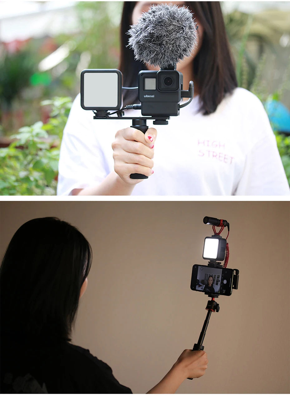 Mini Vlog LED Fill Light 6W 5500K Rechargeable 2000mAh Dimmable Phone Video Lighting