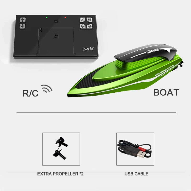 Mini RC Boats High Speed Electronic Racing Remote Control  Ship  Competition Water Toys Gifts Led Light
