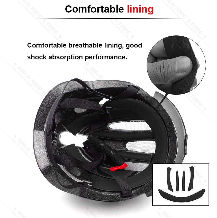 Ultralight Cycling Helmet With Protective Goggles For Road And MTB