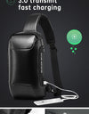 Waterproof Multifunction Carbon Fiber Pattern Crossbody Bag USB Sling Shoulder Bags Messenger Chest Bag Pack