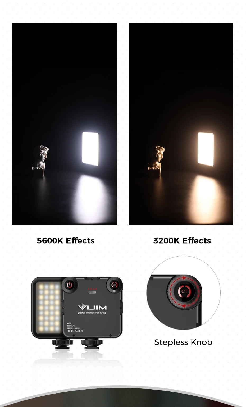 Mini LED Video Light On Camera Photo Studio Lighting Soft Diffuser Tiktok Youtube Livestream Vlog Light