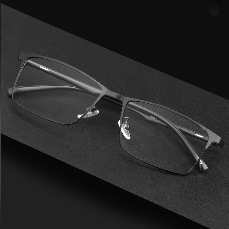 Fashion Square High Quality Metal Eyeglasses Frame Ultra Light Retro TR90 Optical Prescription Glasses Frame Men 89028