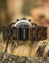Watches Fashion Classic Ebony Wooden Quartz Wristwatch Auto Date Calendar