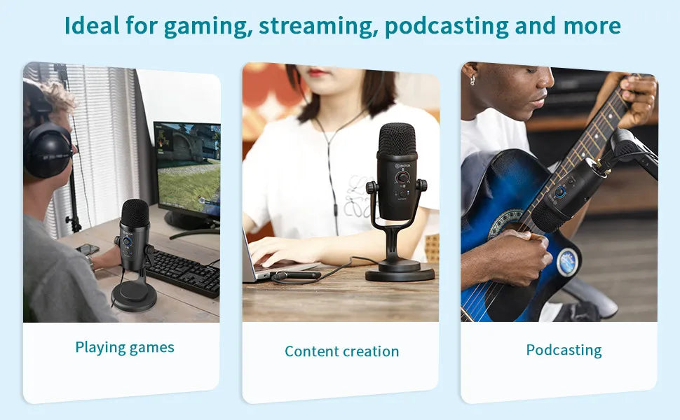 BY-PM500W Desktop Wireless USB Microphone for PC Smartphone Android iPhone Mac Windows Youtube Recording Streaming Gaming