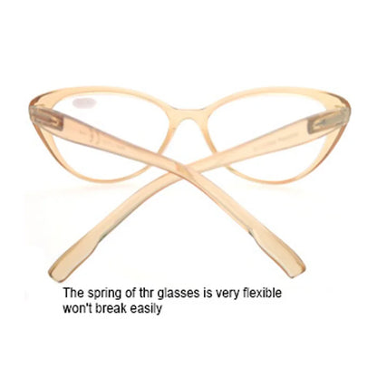 Reading Glasses Classic Oval Cat Eye Frame Female Readers Eyeglasses Comfortable Spring Hinge for Female with Diopter